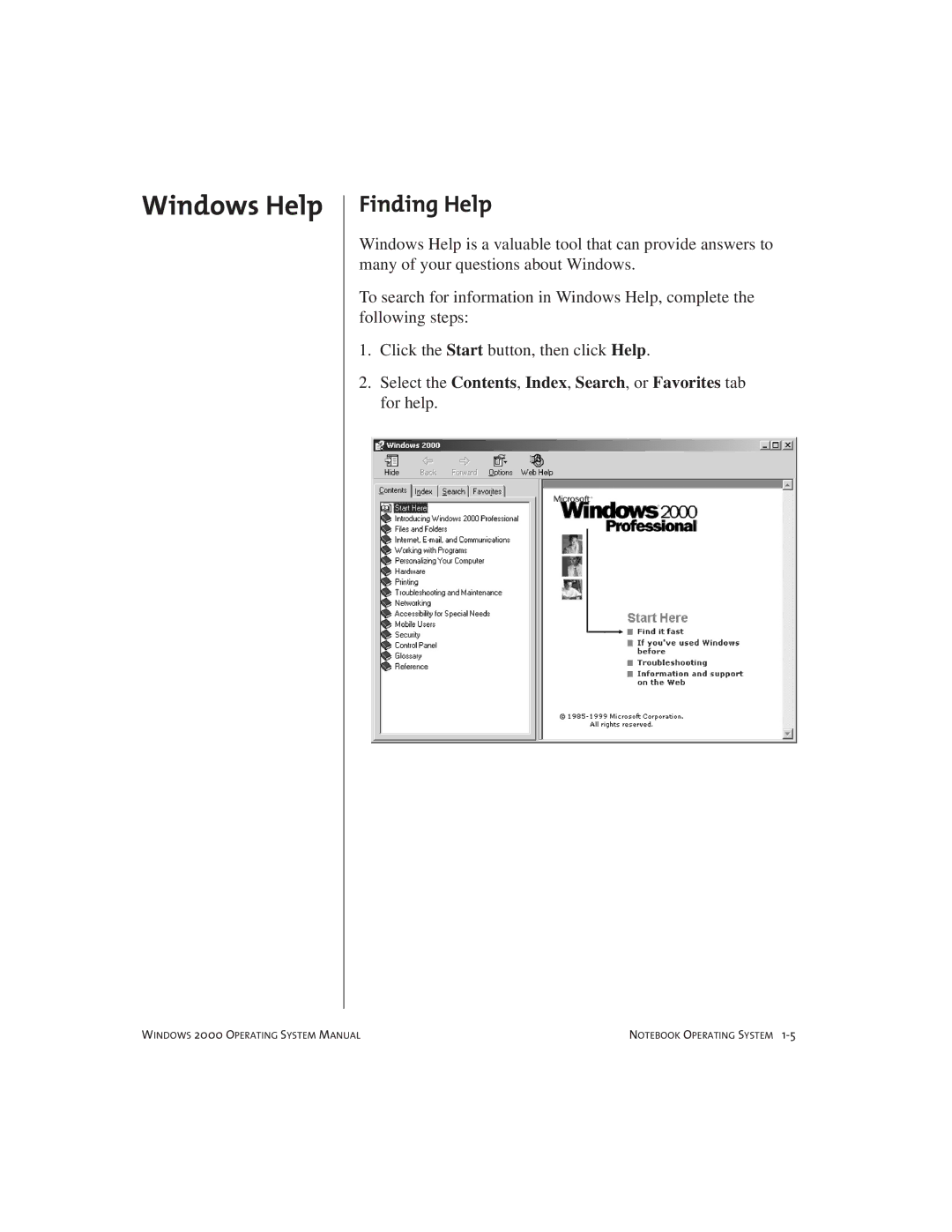 Compaq Notebook PC manual Windows Help, Finding Help 