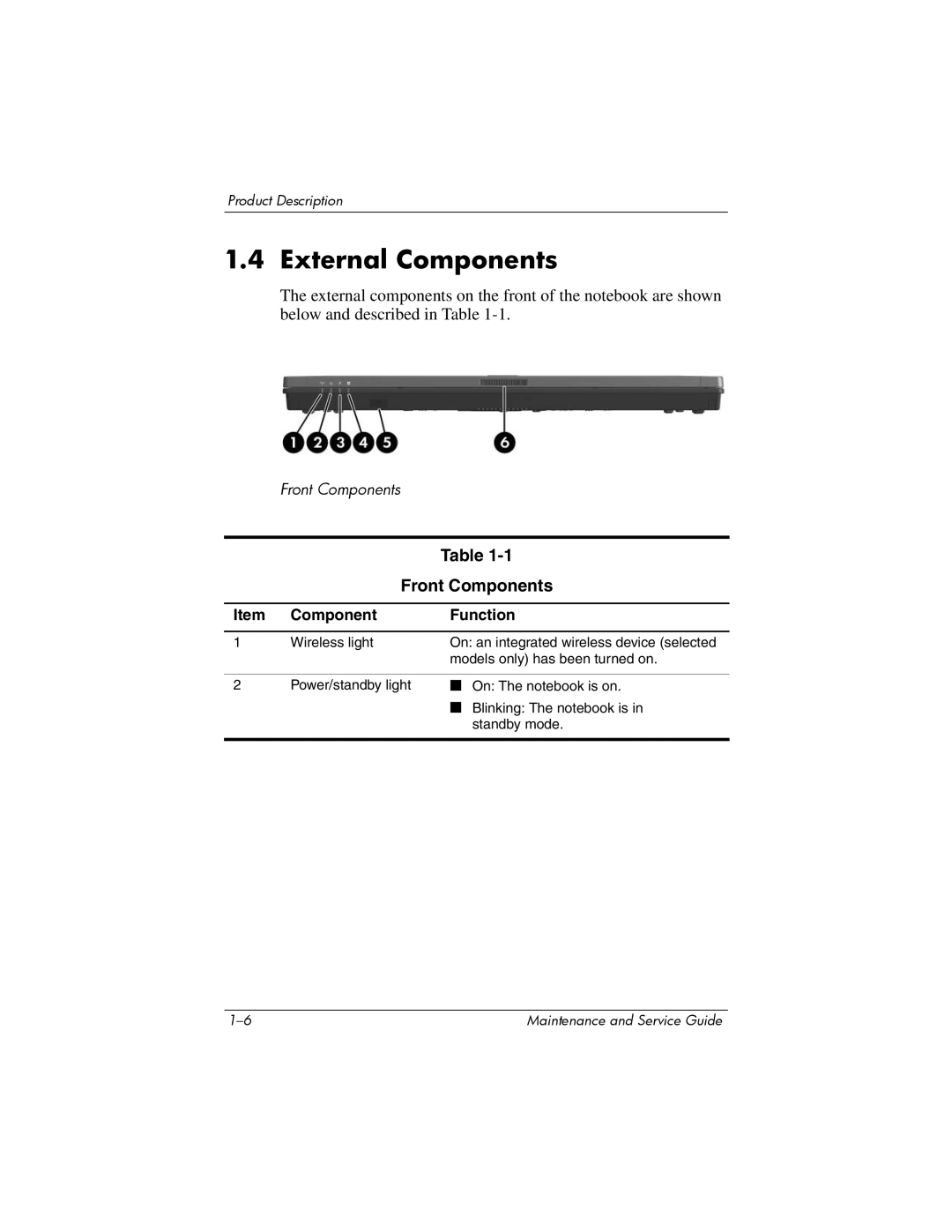 Compaq NX8220, NW8240, NC8230 manual External Components, Front Components 