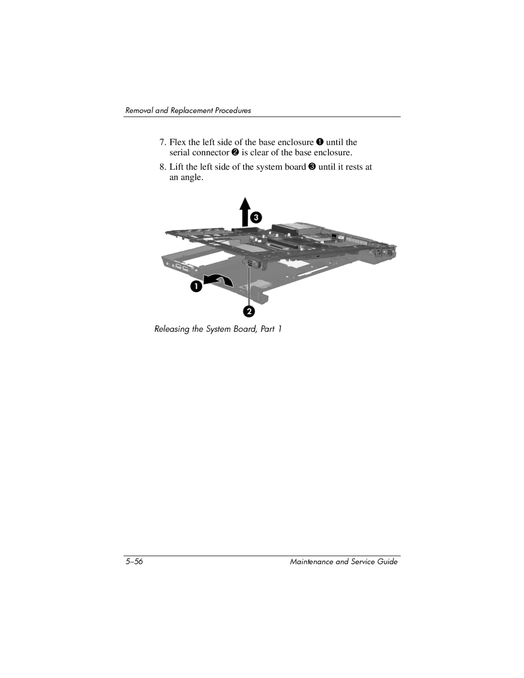 Compaq NX8220, NW8240, NC8230 manual Releasing the System Board, Part 