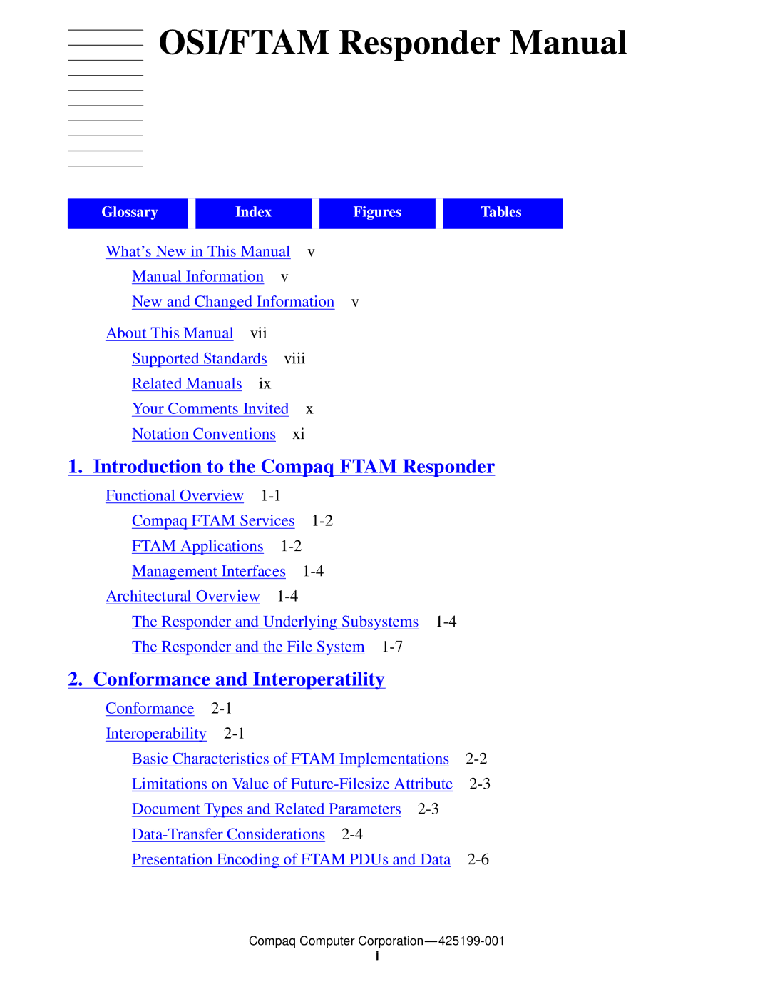 Compaq OSI/FTAM D43, OSI/APLMGR D43 manual OSI/FTAM Responder Manual, Introduction to the Compaq Ftam Responder 