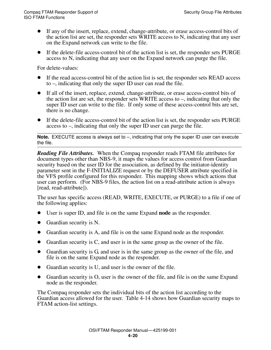 Compaq OSI/APLMGR D43, OSI/FTAM D43 manual OSI/FTAM Responder Manual-425199-001 