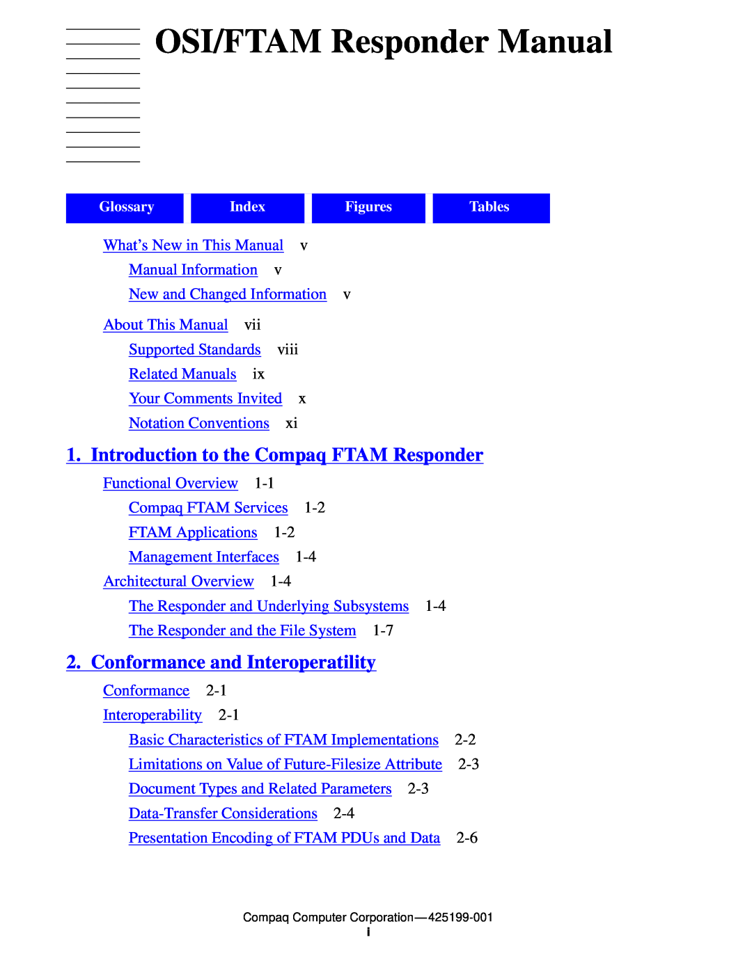 Compaq OSI/FTAM D43 OSI/FTAM Responder Manual, Introduction to the Compaq FTAM Responder, Conformance and Interoperatility 