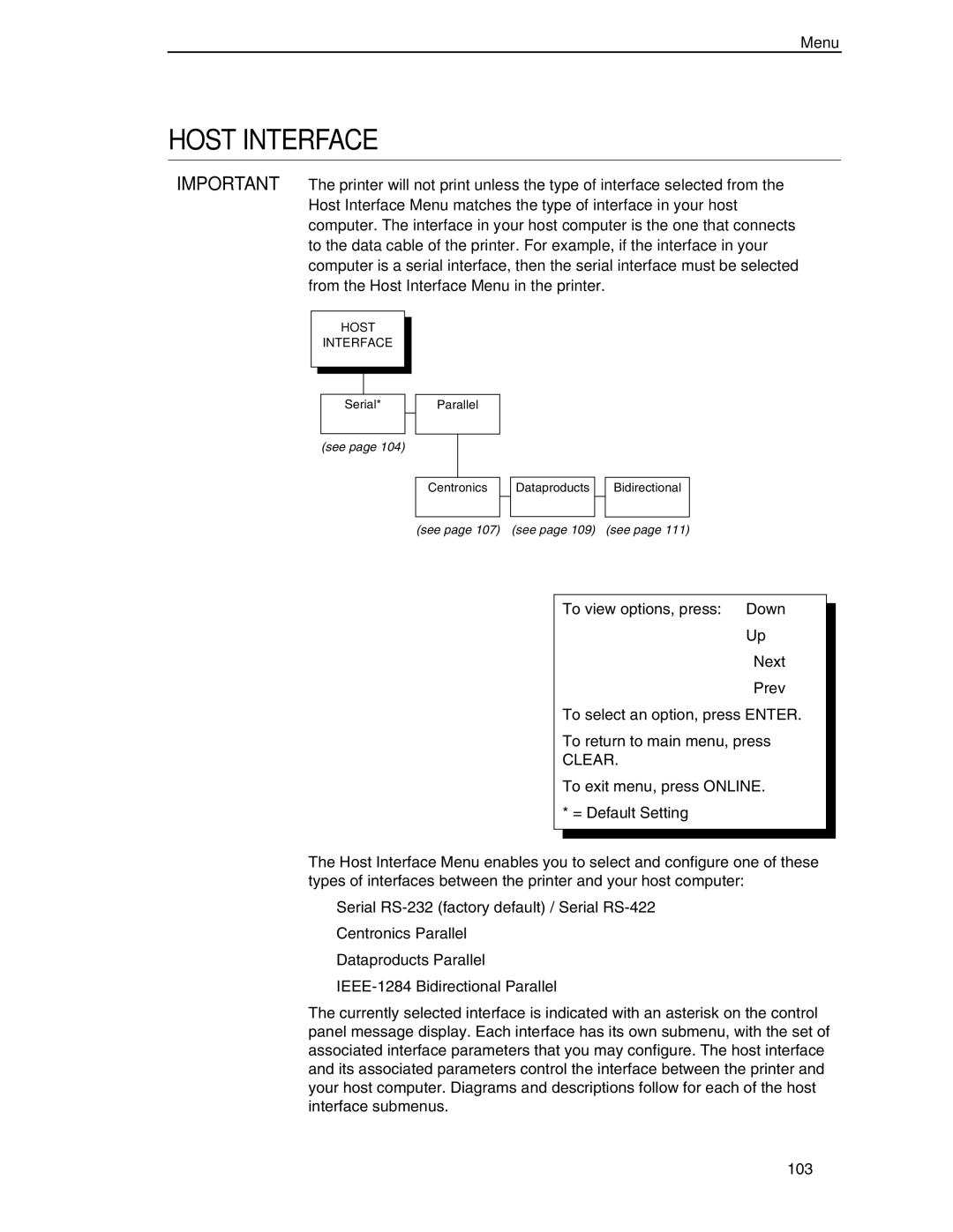 Compaq P5000 Series setup guide Host Interface 