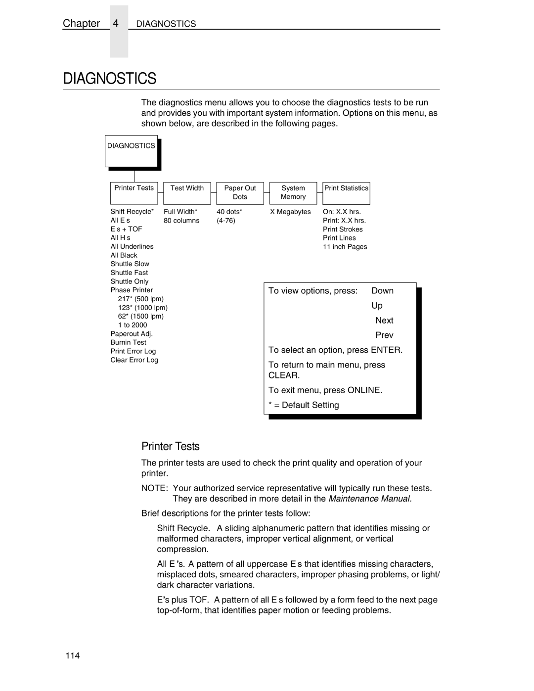 Compaq P5000 Series setup guide Printer Tests, Diagnostics 