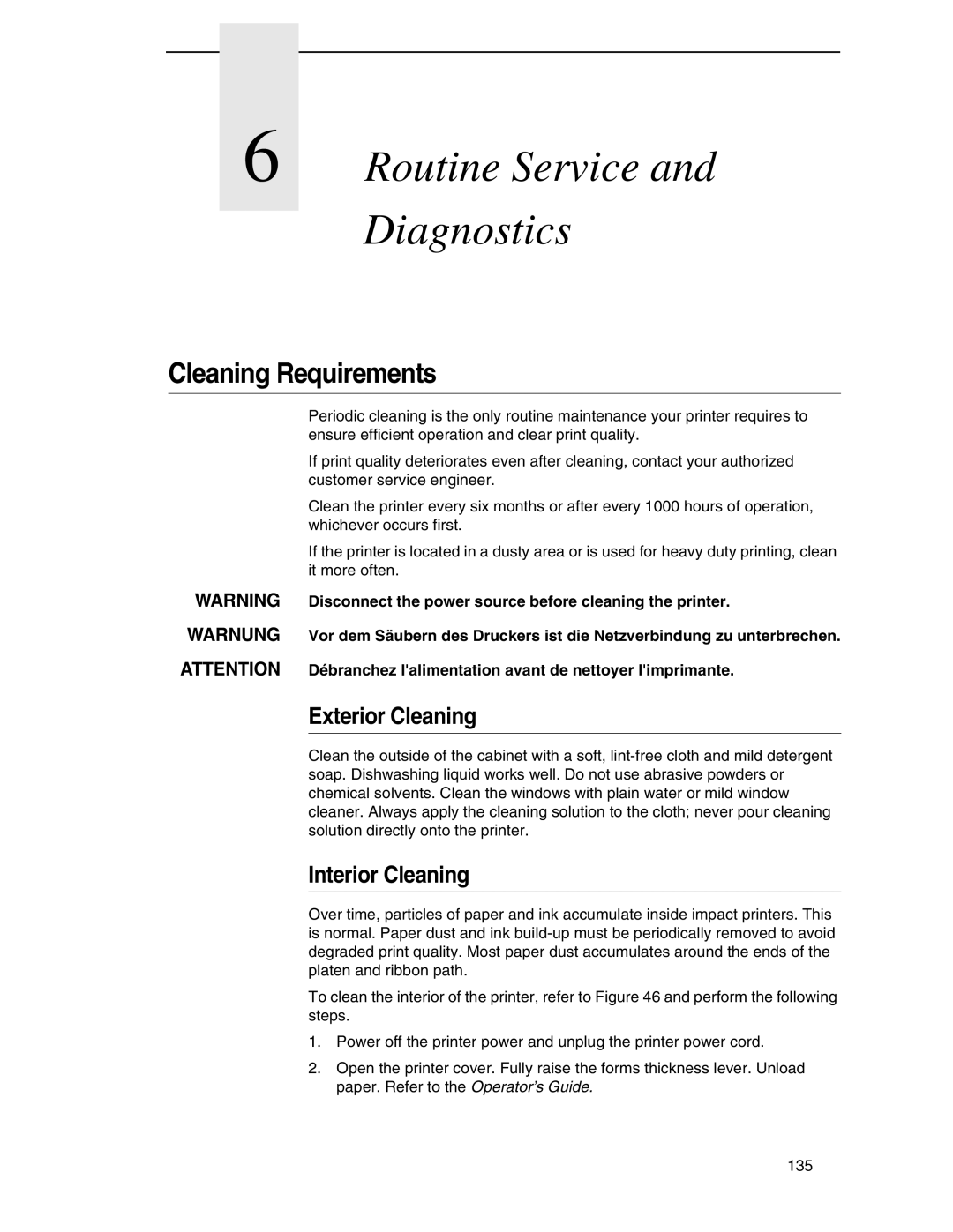 Compaq P5000 Series setup guide Cleaning Requirements, Exterior Cleaning, Interior Cleaning 