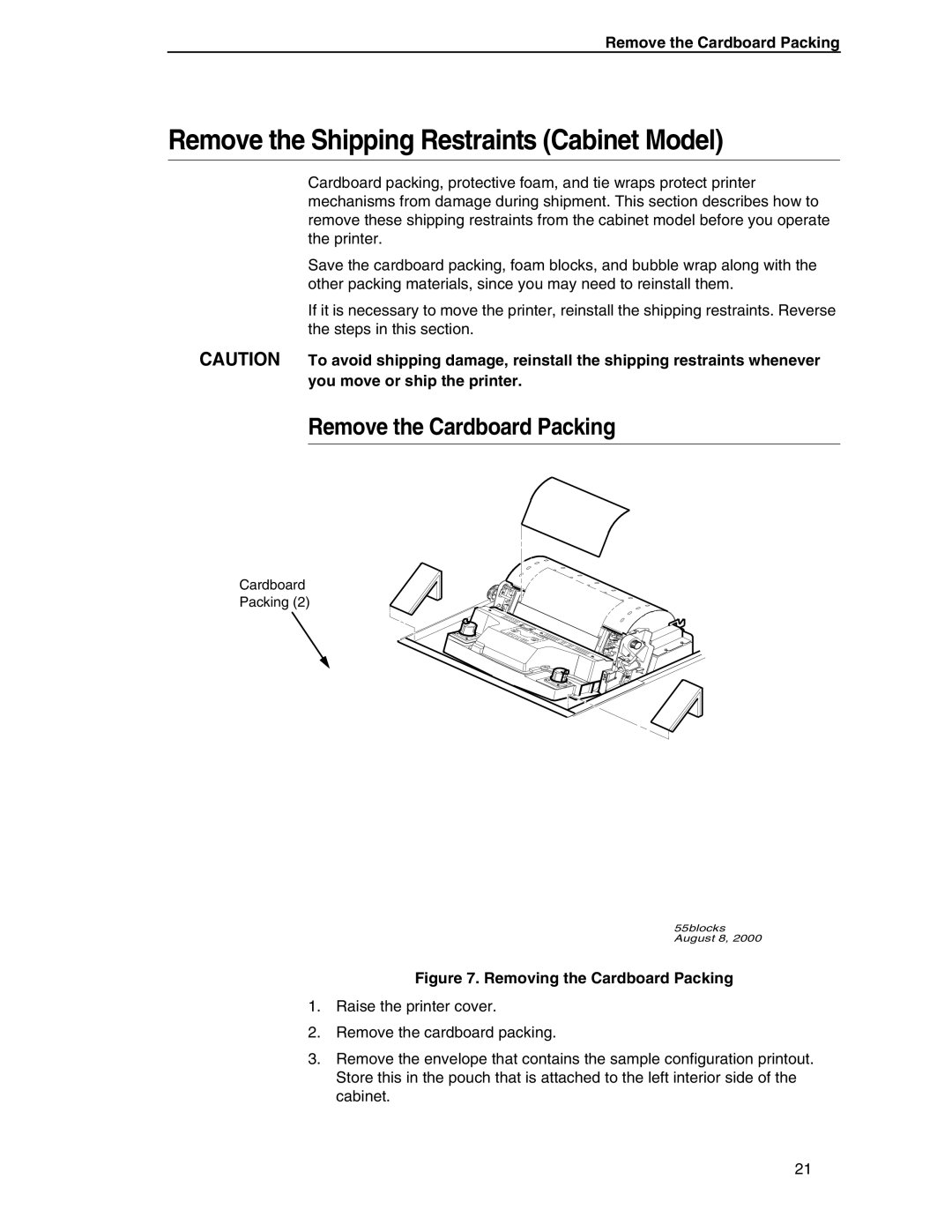 Compaq P5000 Series setup guide Remove the Shipping Restraints Cabinet Model, Remove the Cardboard Packing 