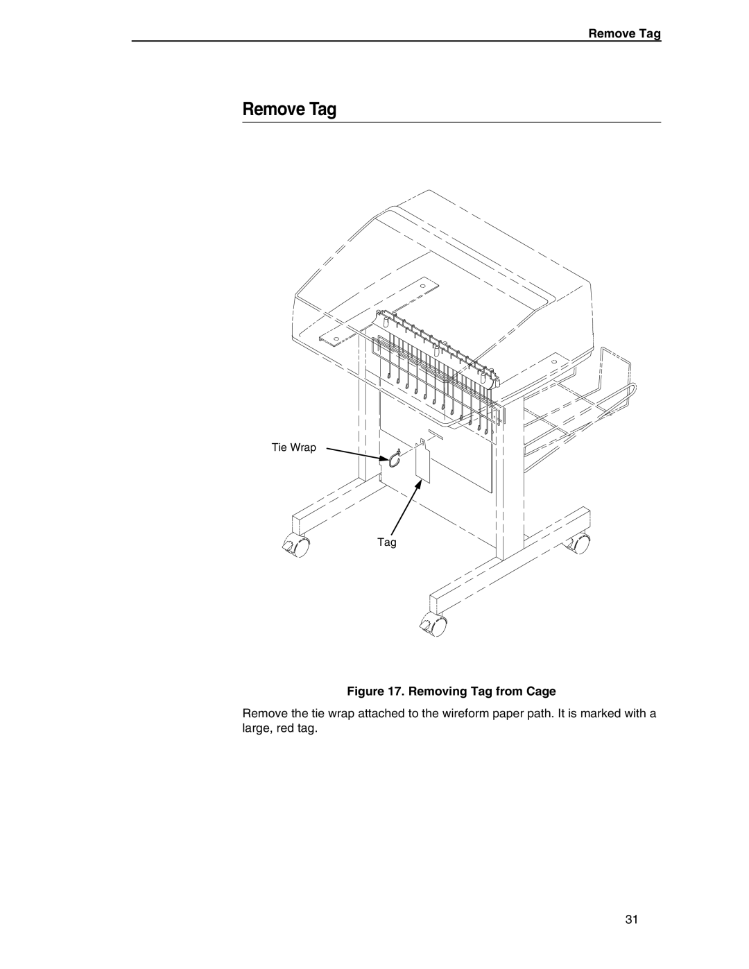 Compaq P5000 Series setup guide Remove Tag 