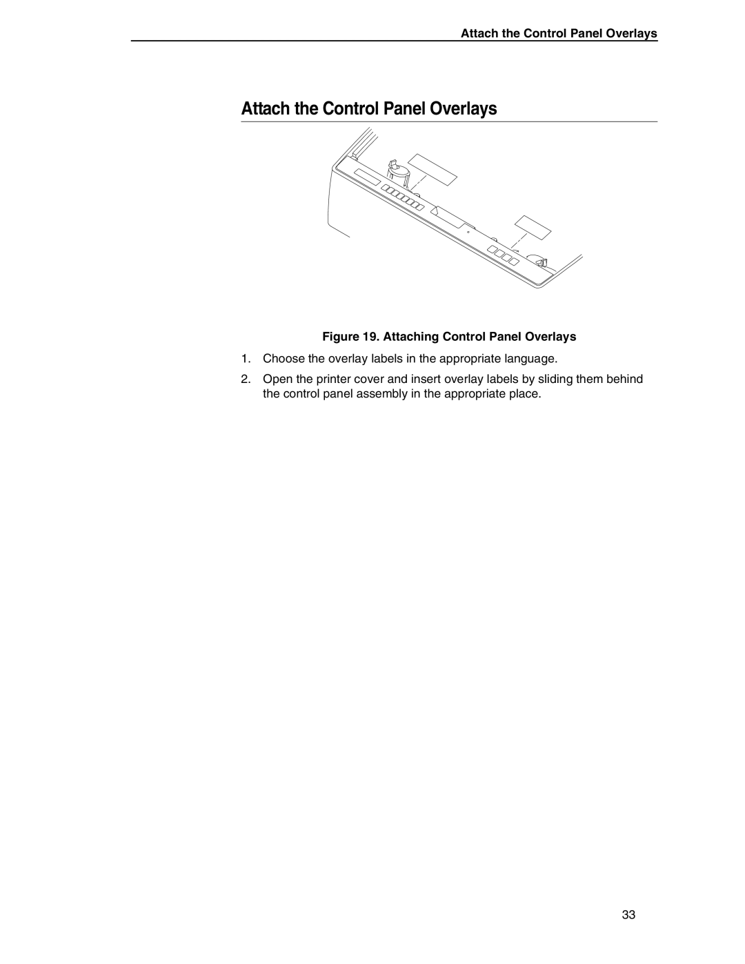 Compaq P5000 Series setup guide Attaching Control Panel Overlays 