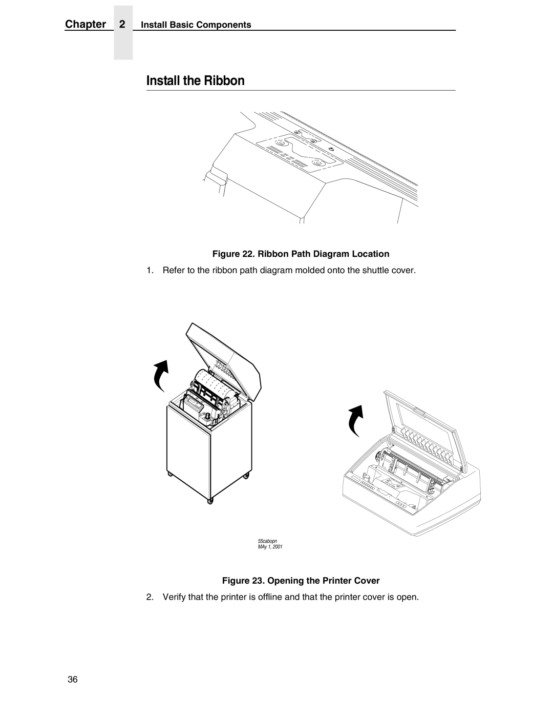 Compaq P5000 Series setup guide Install the Ribbon, Ribbon Path Diagram Location 