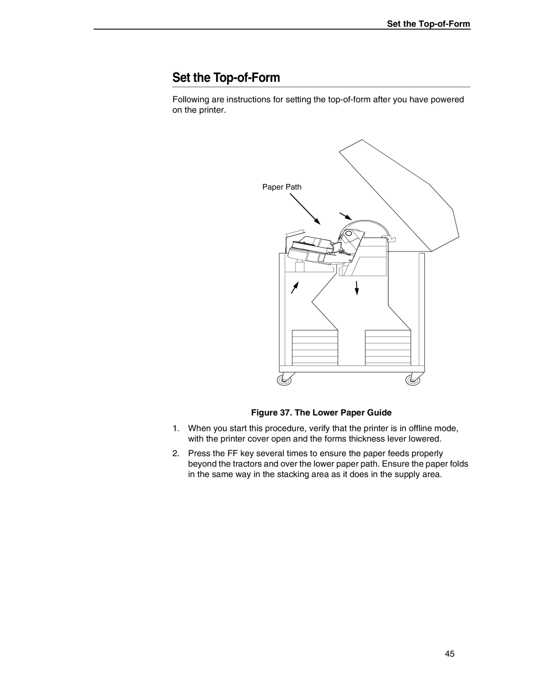 Compaq P5000 Series setup guide Set the Top-of-Form 