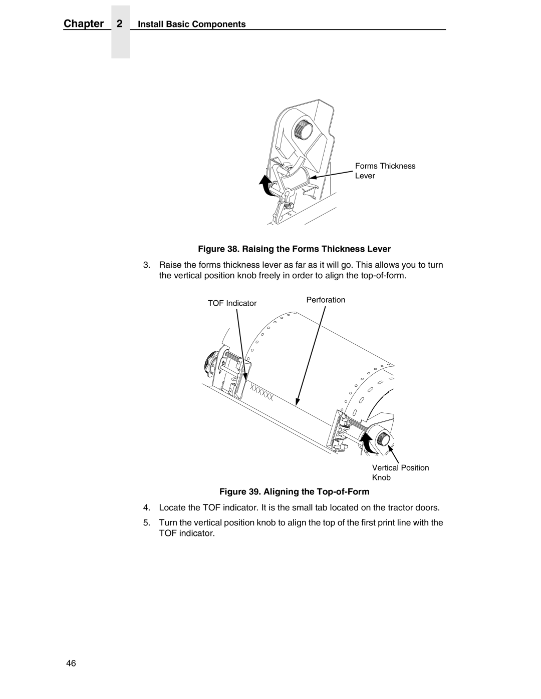 Compaq P5000 Series setup guide Raising the Forms Thickness Lever 