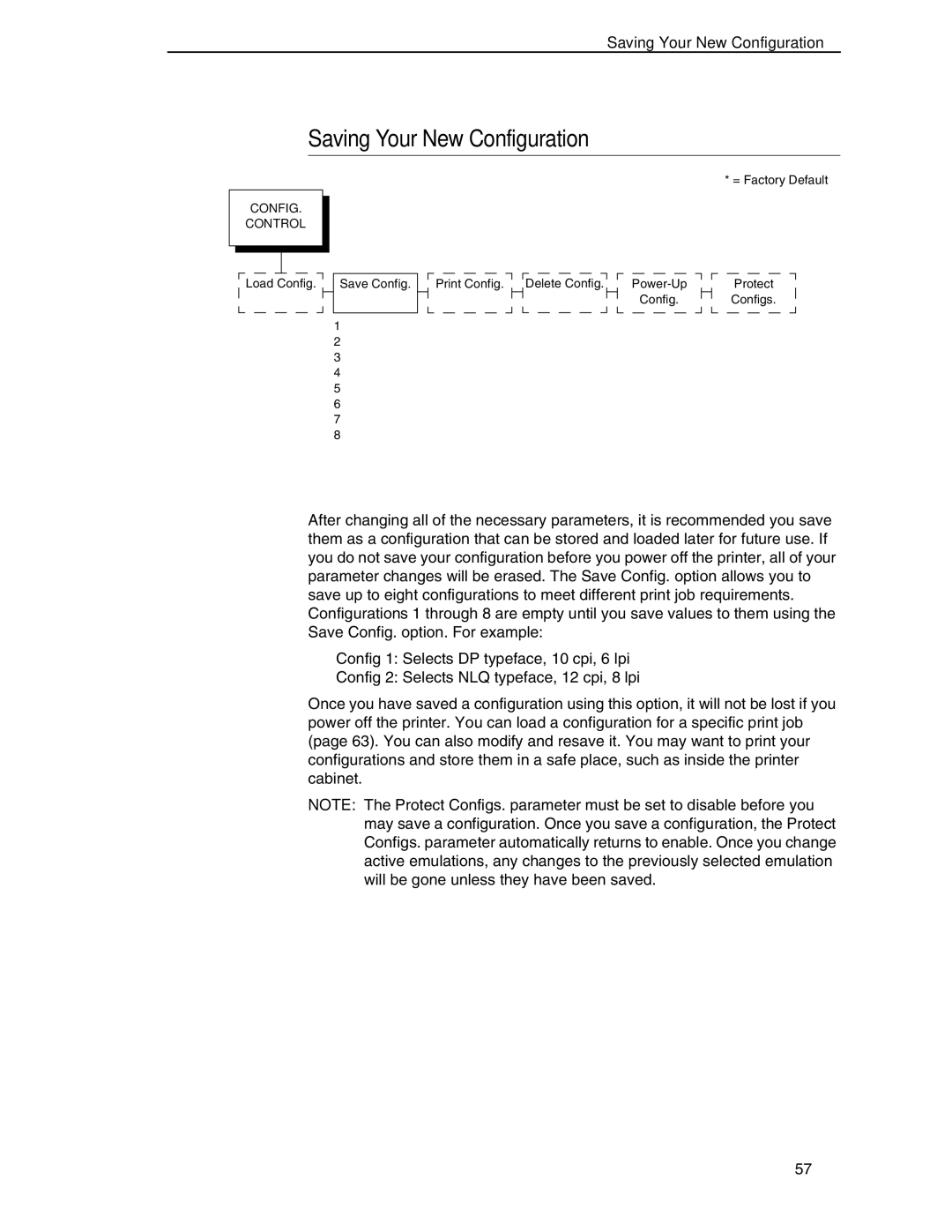 Compaq P5000 Series setup guide Saving Your New Configuration 