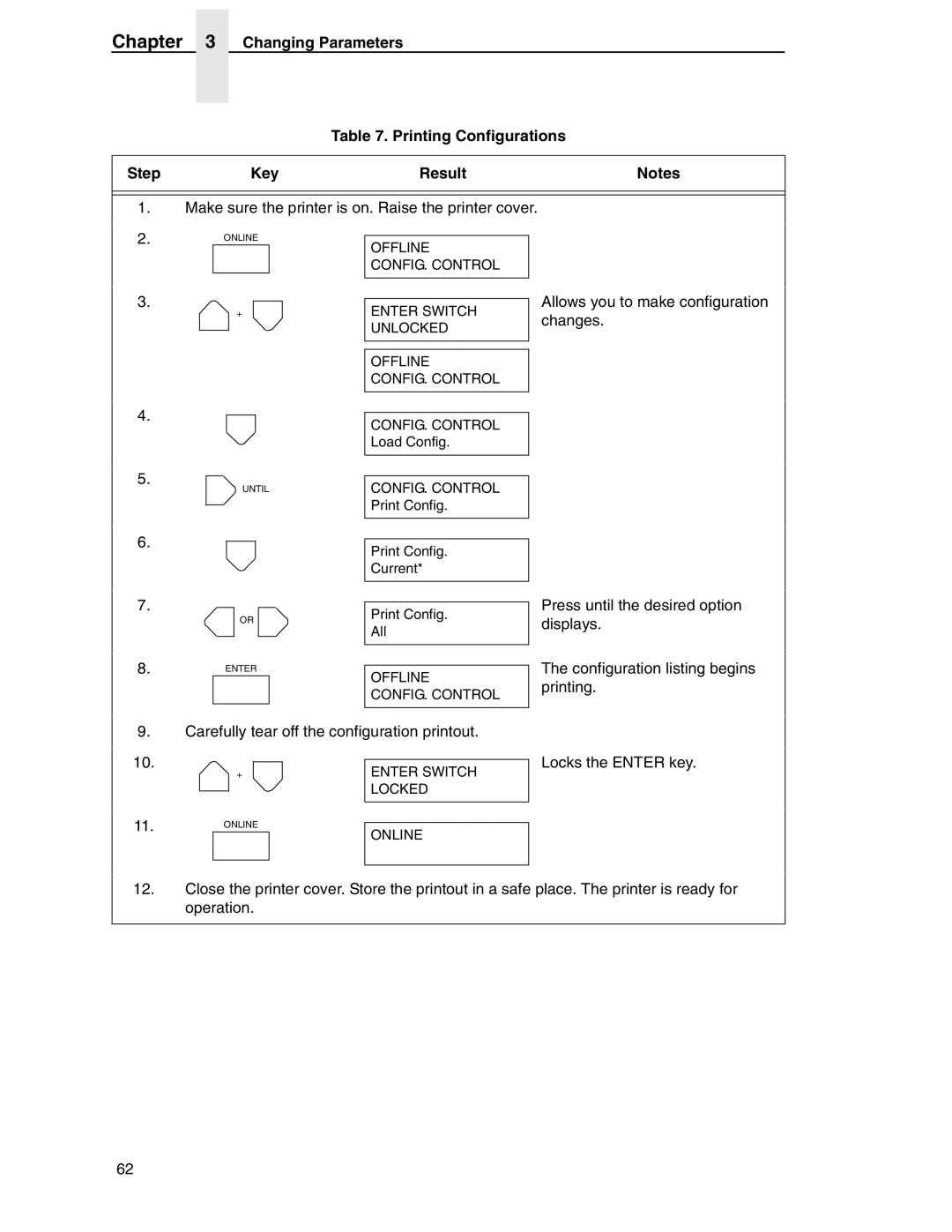 Compaq P5000 Series setup guide Press until the desired option displays 