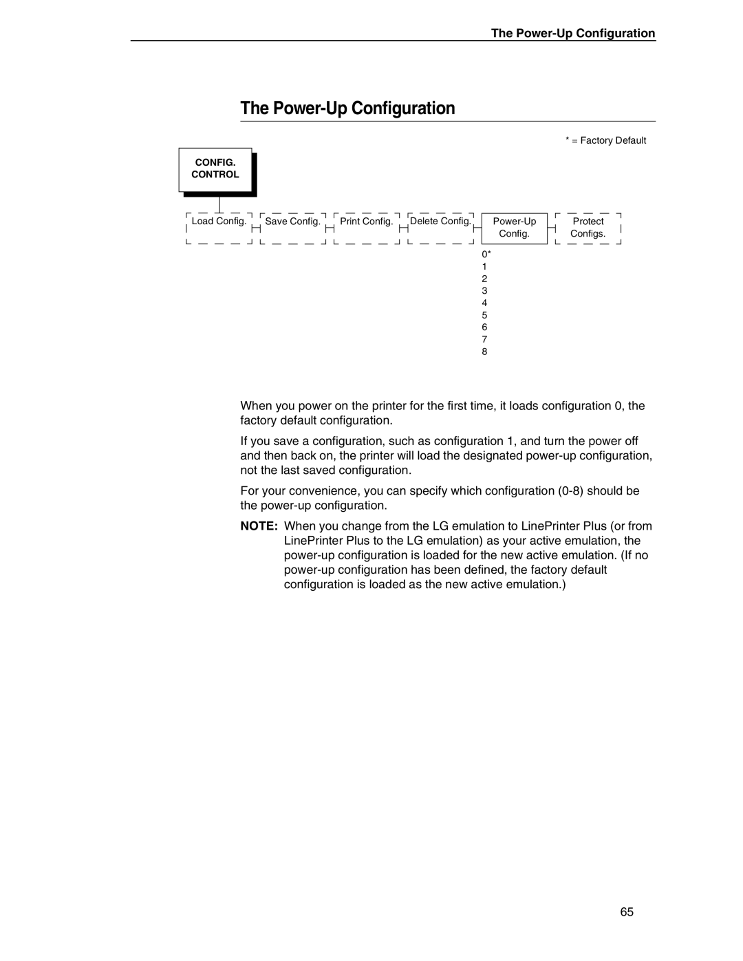 Compaq P5000 Series setup guide Power-Up Configuration 