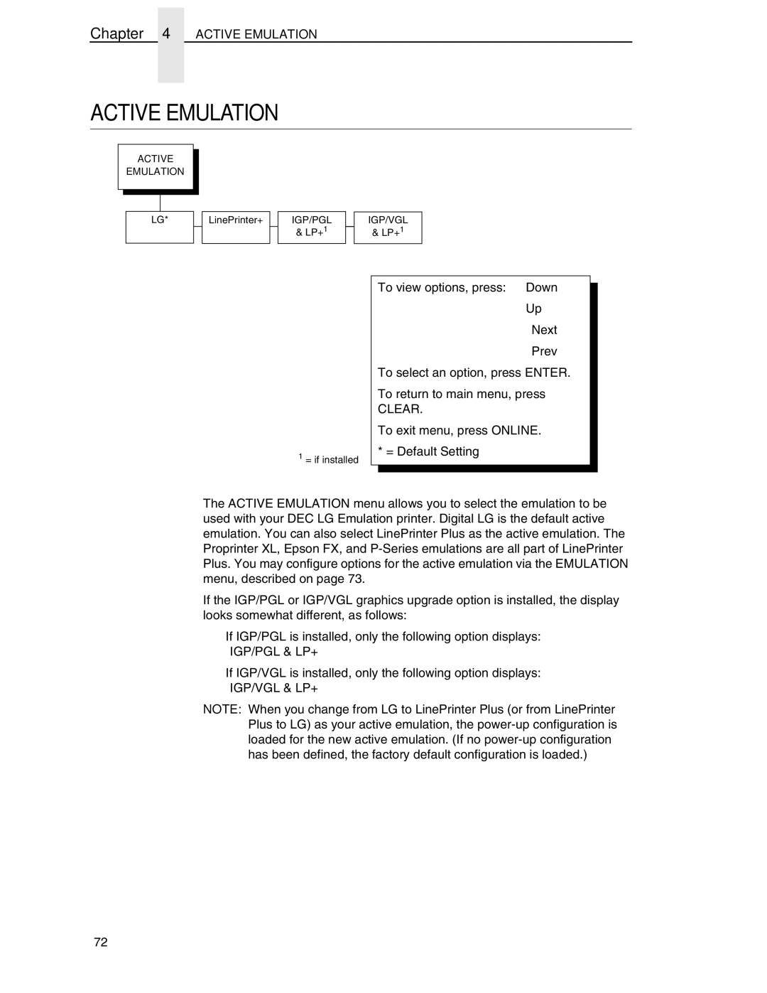 Compaq P5000 Series setup guide Active Emulation 