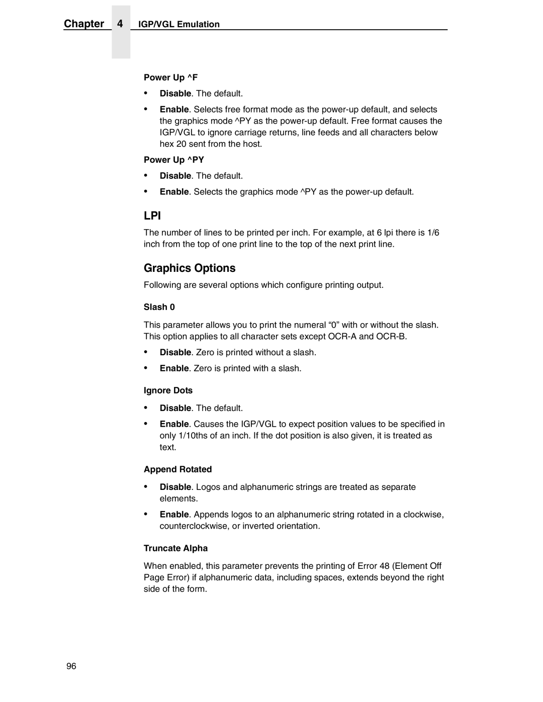 Compaq P5000 Series setup guide Graphics Options 