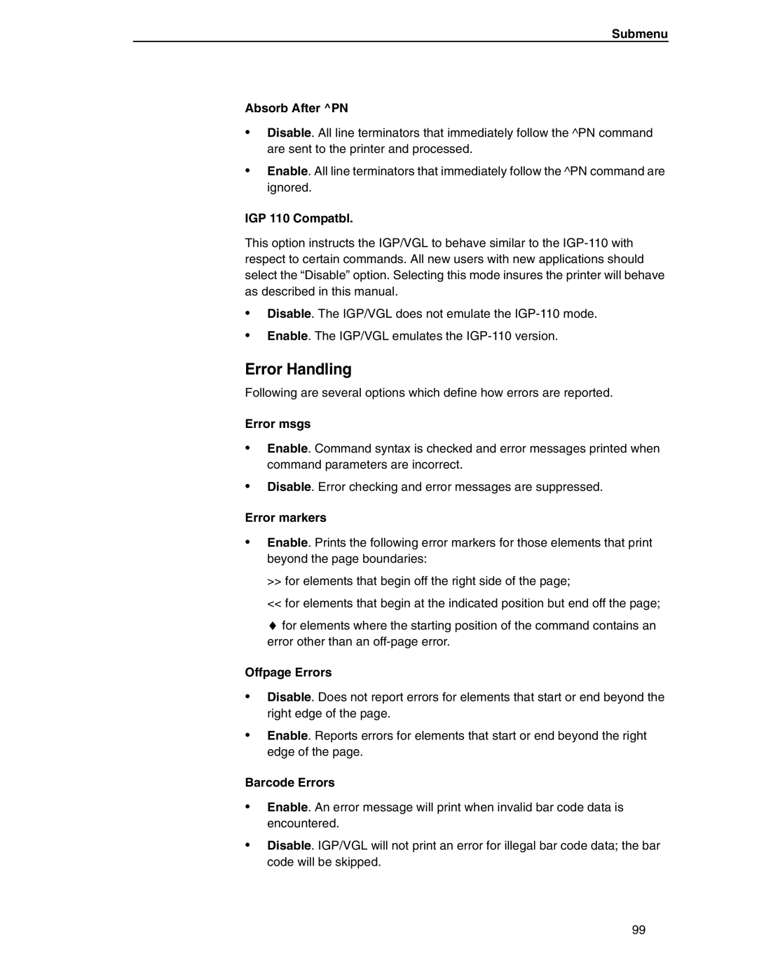 Compaq P5000 Series setup guide Error Handling 