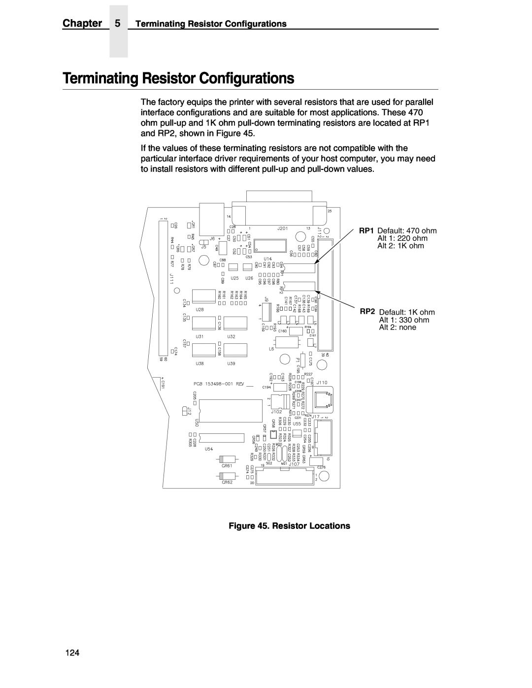 Compaq P5000 Series setup guide Terminating Resistor Configurations, Resistor Locations 