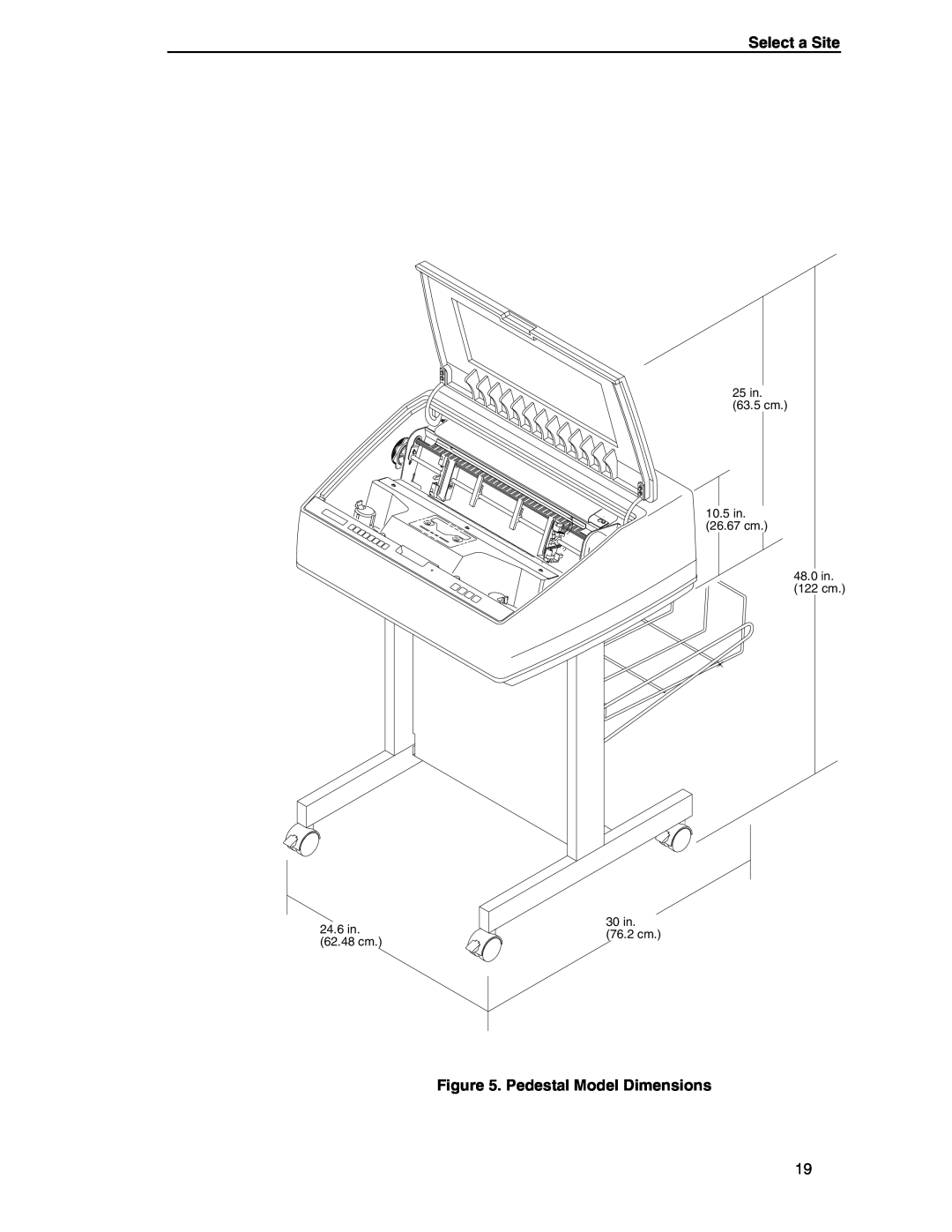 Compaq P5000 Series setup guide Select a Site, Pedestal Model Dimensions, 62.48 cm 