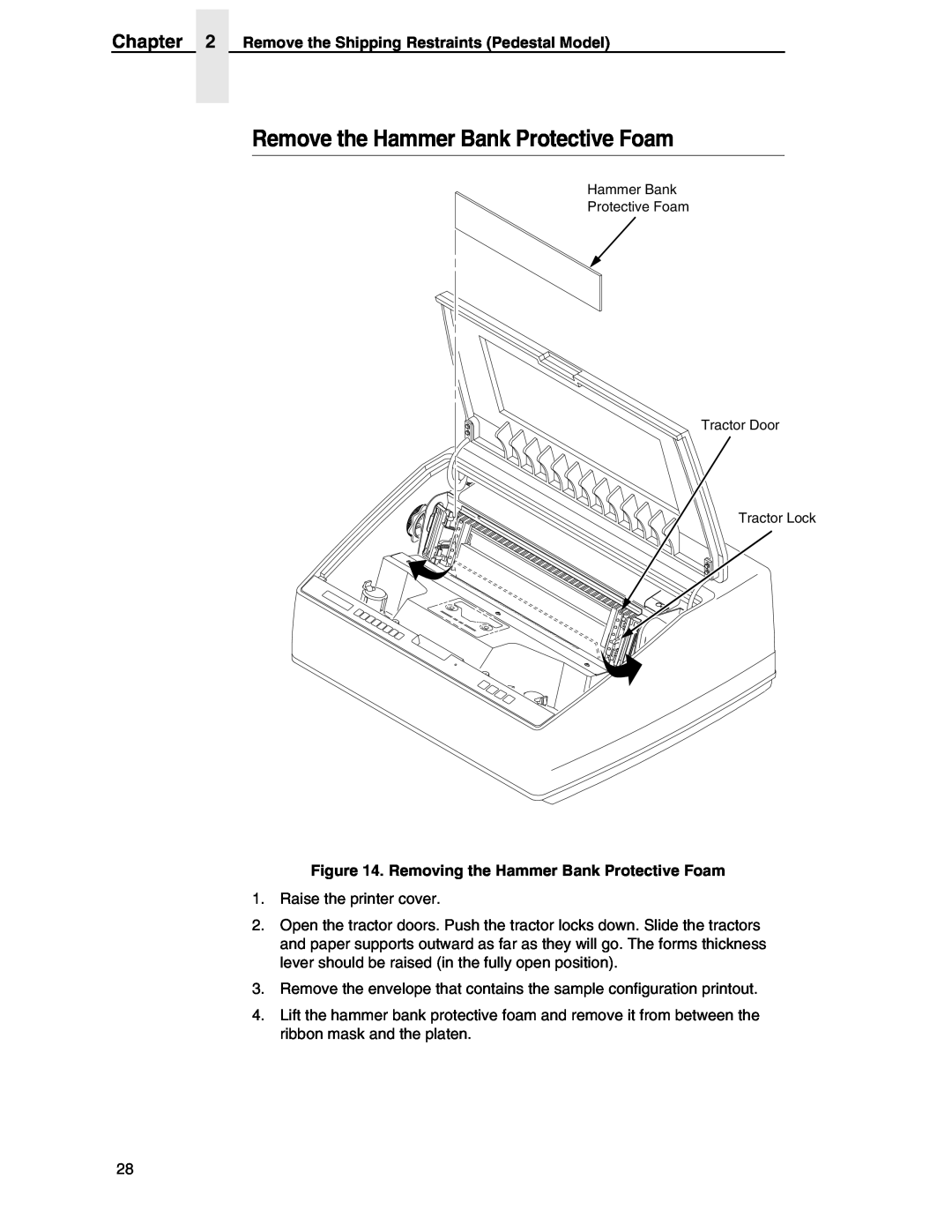 Compaq P5000 Series setup guide Remove the Hammer Bank Protective Foam, Remove the Shipping Restraints Pedestal Model 