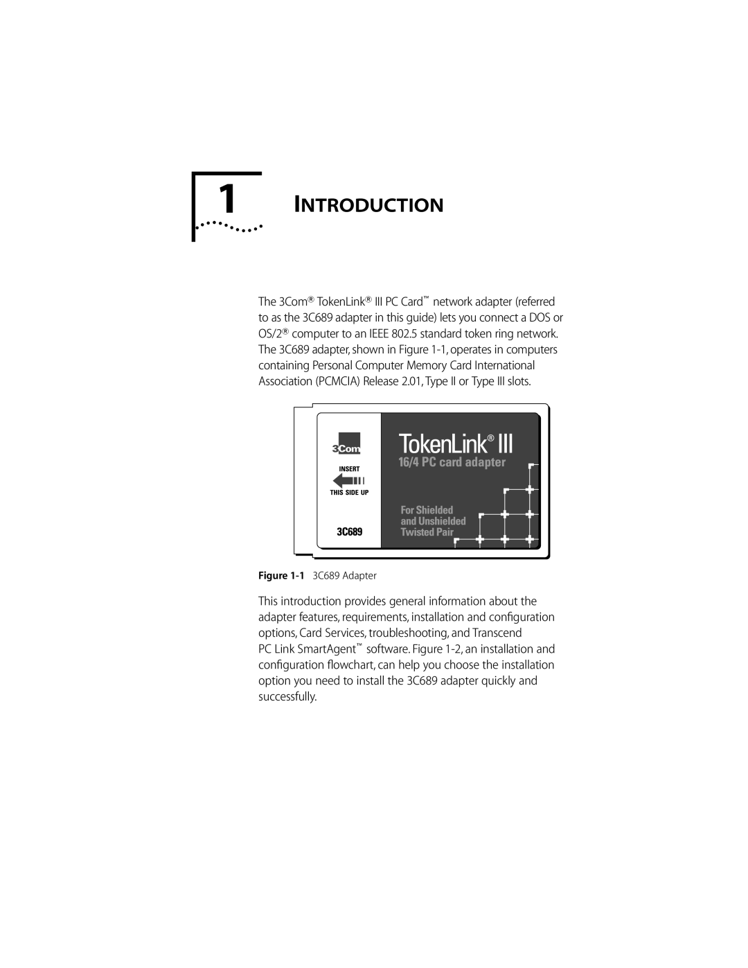 Compaq PC CARD ADAPTER manual Introduction, 3C689 Adapter 