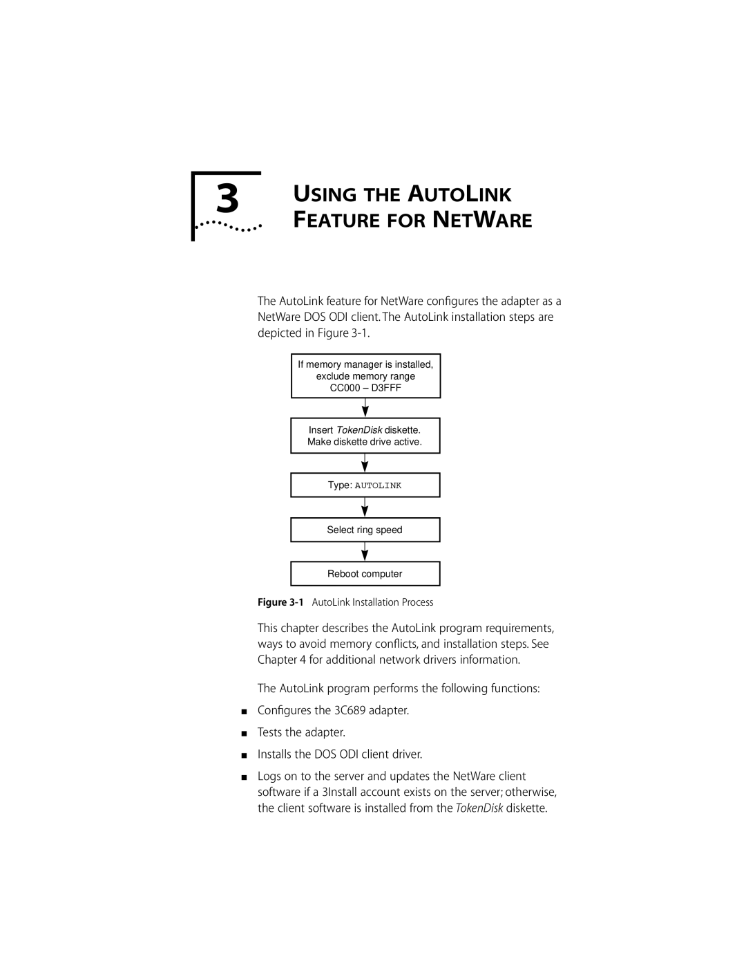 Compaq PC CARD ADAPTER manual Using the Auto Link, Feature for N ET Ware 