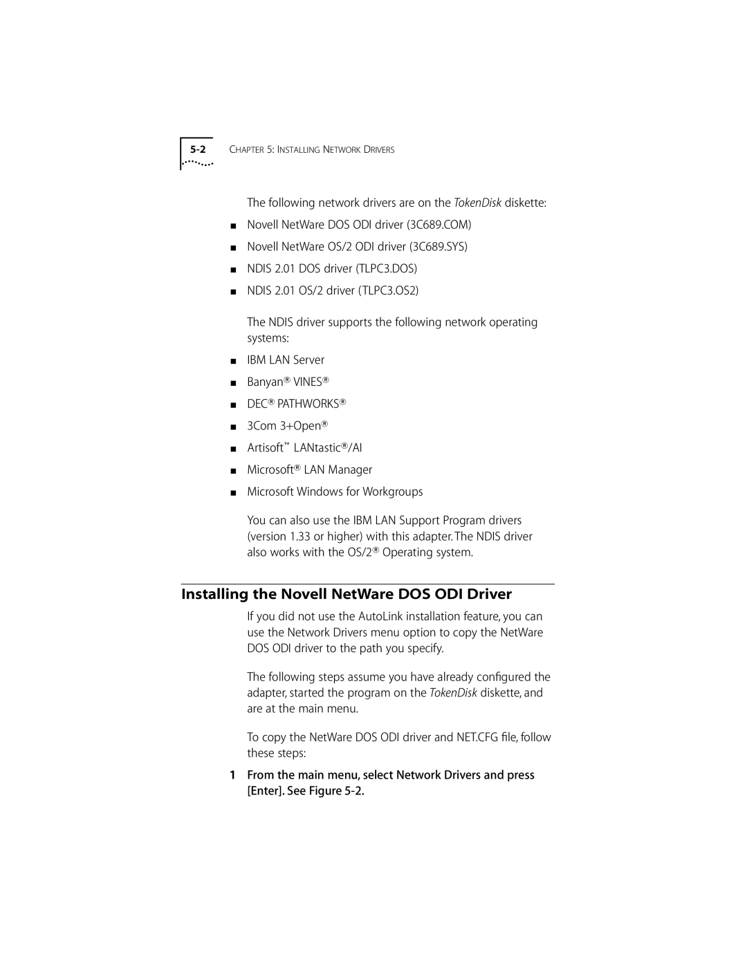 Compaq PC CARD ADAPTER manual Installing the Novell NetWare DOS ODI Driver, DEC Pathworks 