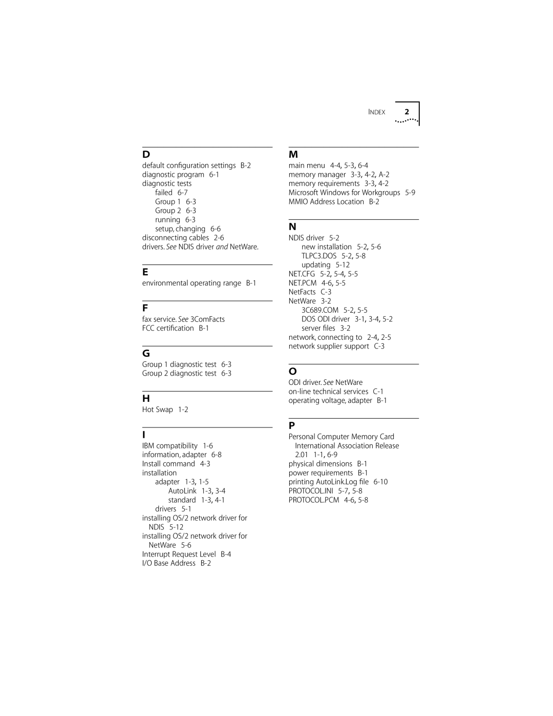 Compaq PC CARD ADAPTER manual Group 1 diagnostic test 6-3 Group 2 diagnostic test 