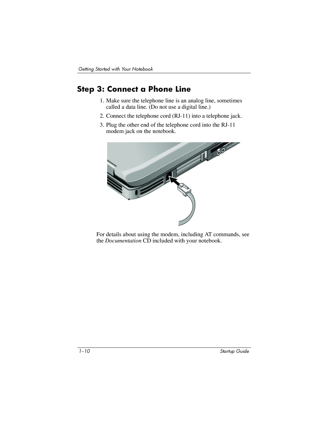 Compaq Personal Computer manual Connect a Phone Line 