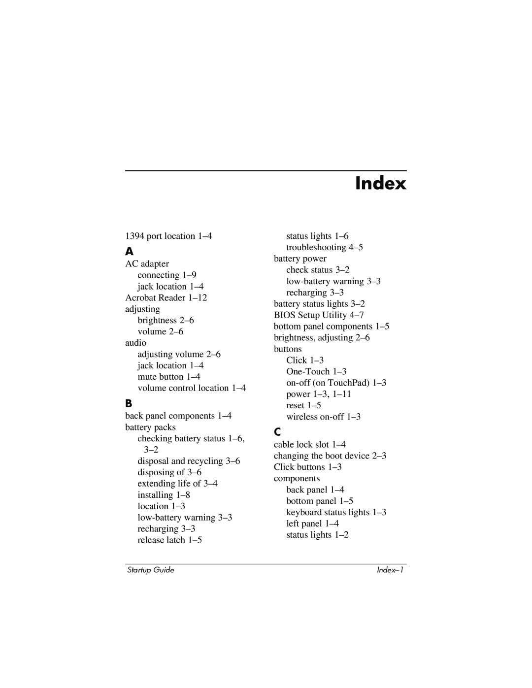 Compaq Personal Computer manual Index 