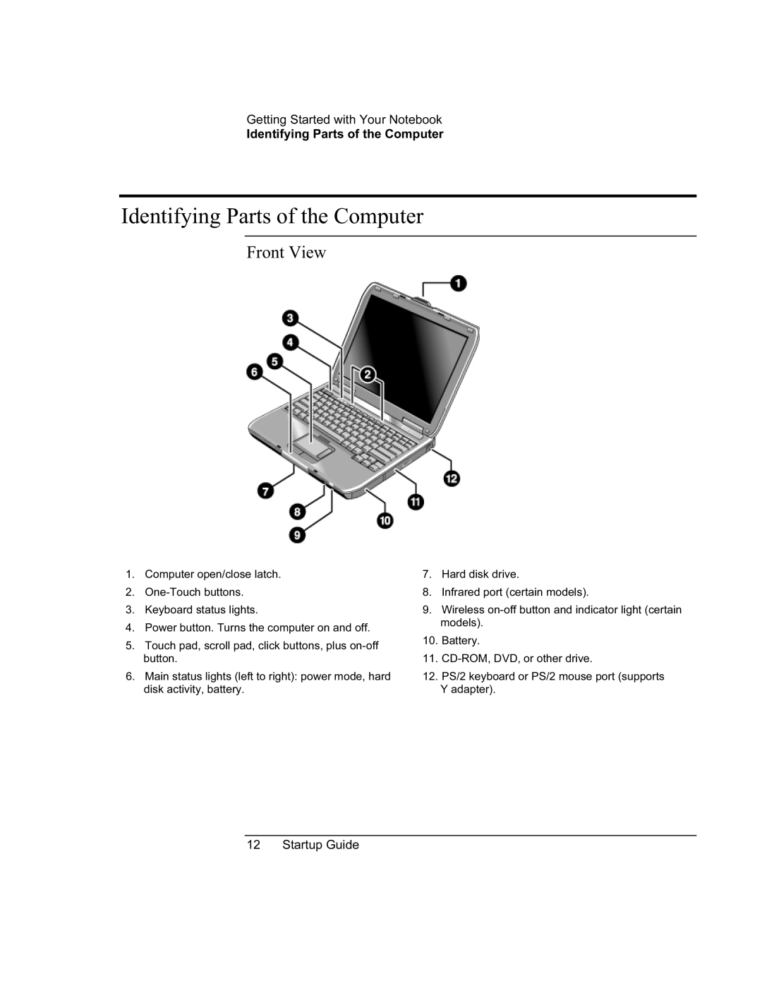 Compaq PKX301T manual Identifying Parts of the Computer, Front View 