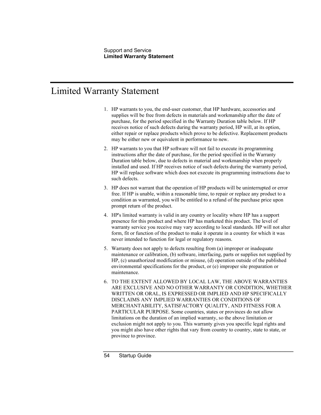 Compaq PKX301T manual Limited Warranty Statement 