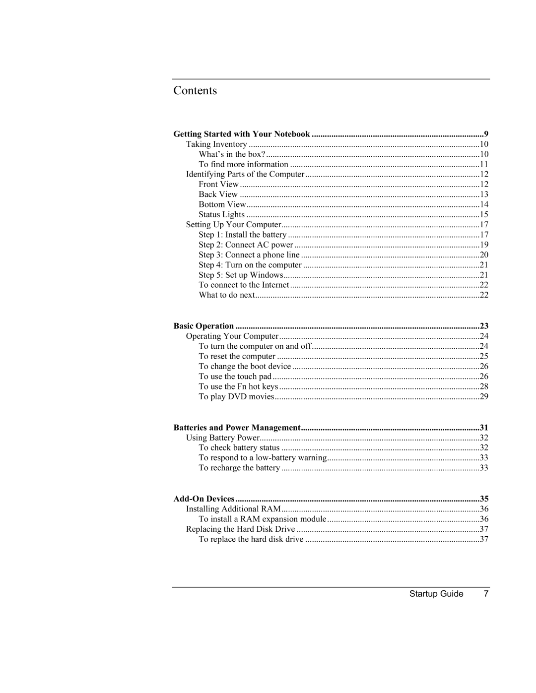 Compaq PKX301T manual Contents 