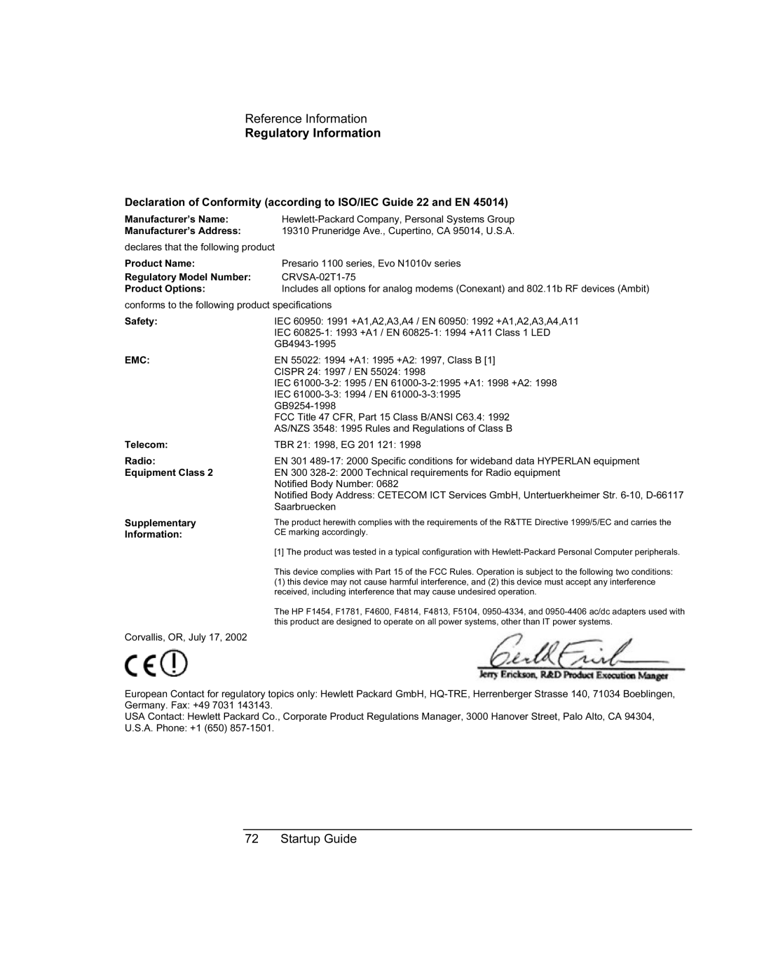 Compaq PKX301T manual Emc 