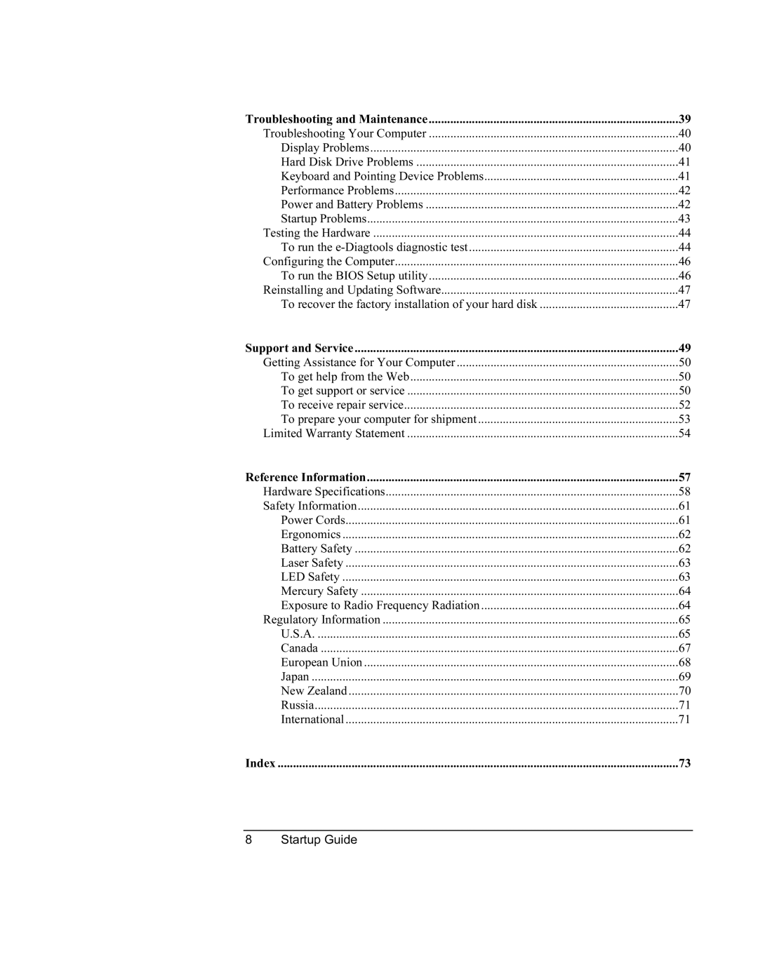 Compaq PKX301T manual Startup Guide 