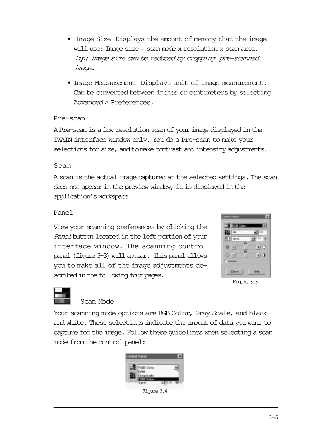 Compaq P/N DOC-FB4B manual Pre-scan, Panel, Scan Mode 