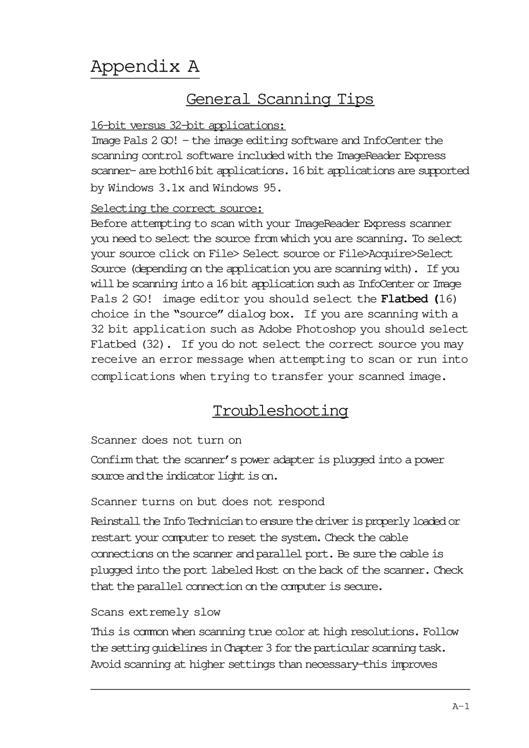 Compaq P/N DOC-FB4B manual General Scanning Tips, Troubleshooting 