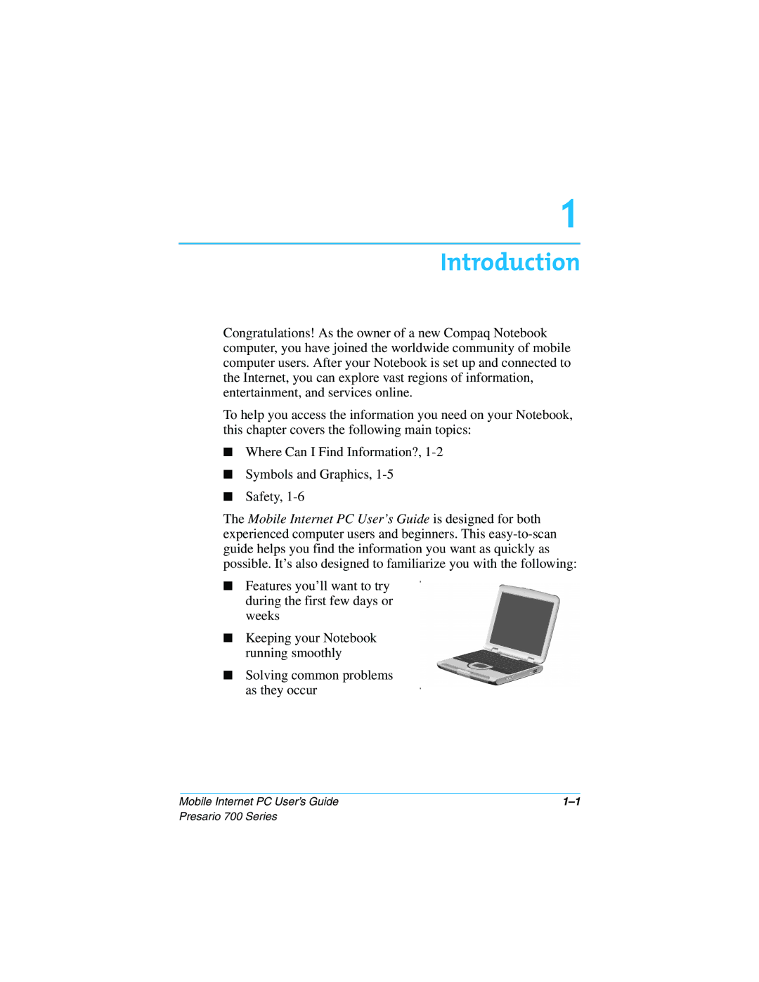 Compaq Presario 700 manual Introduction 