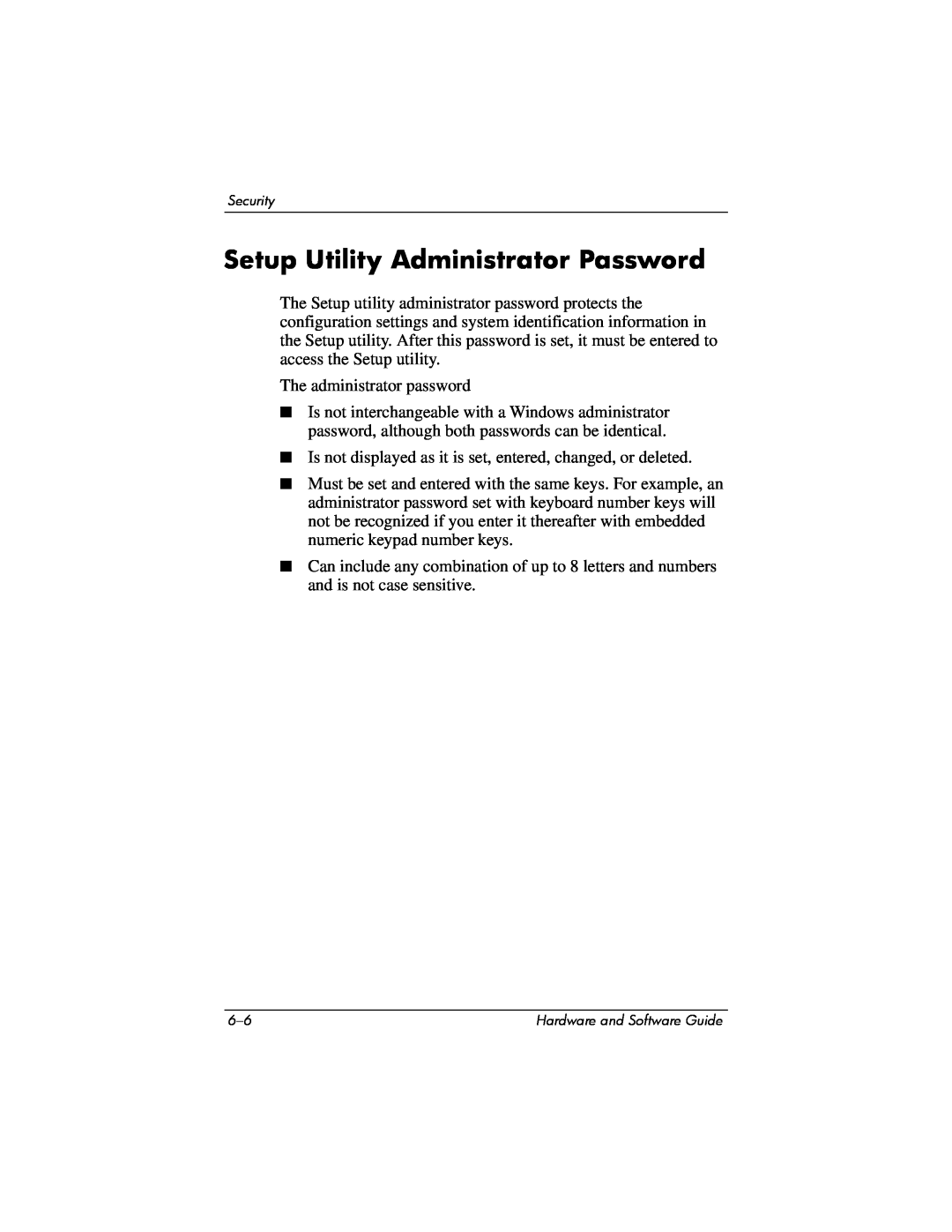 Compaq Presario M2000 manual Setup Utility Administrator Password 