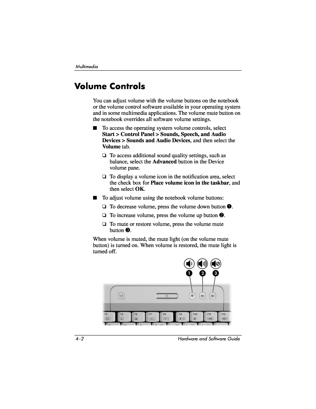 Compaq Presario M2000 manual Volume Controls 