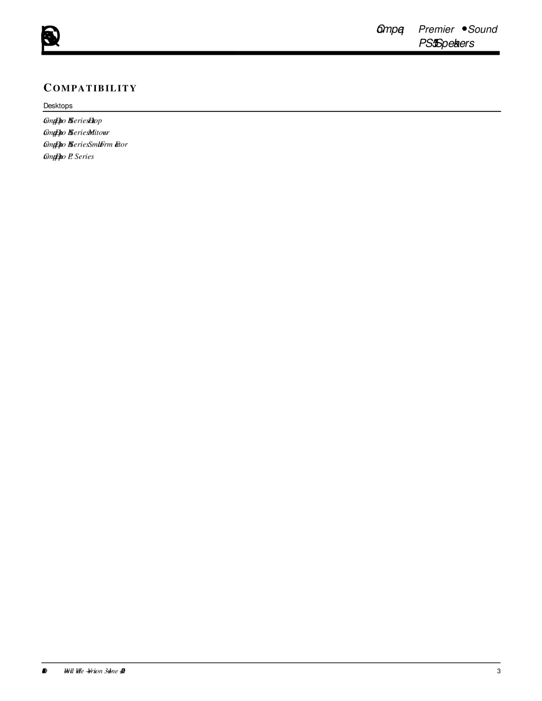 Compaq PS115 manual Compatibility, Desktops 