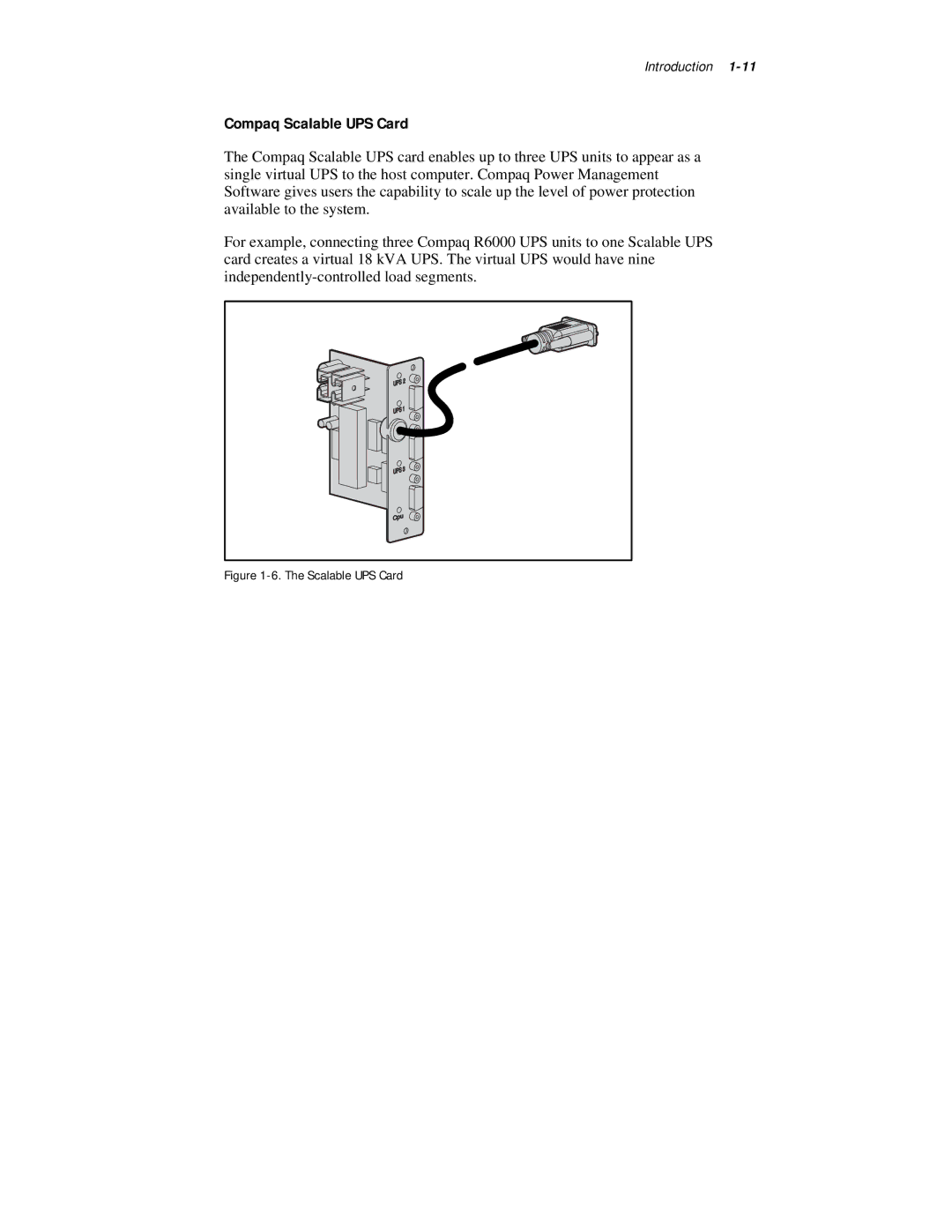 Compaq R6000 Series manual Compaq Scalable UPS Card 