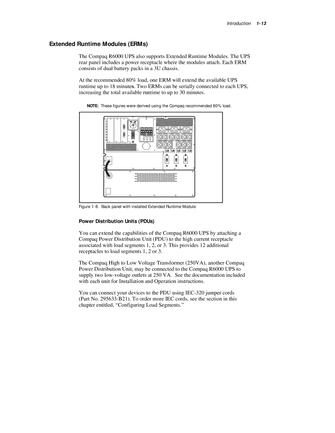 Compaq R6000 Series manual Extended Runtime Modules ERMs, Power Distribution Units PDUs 