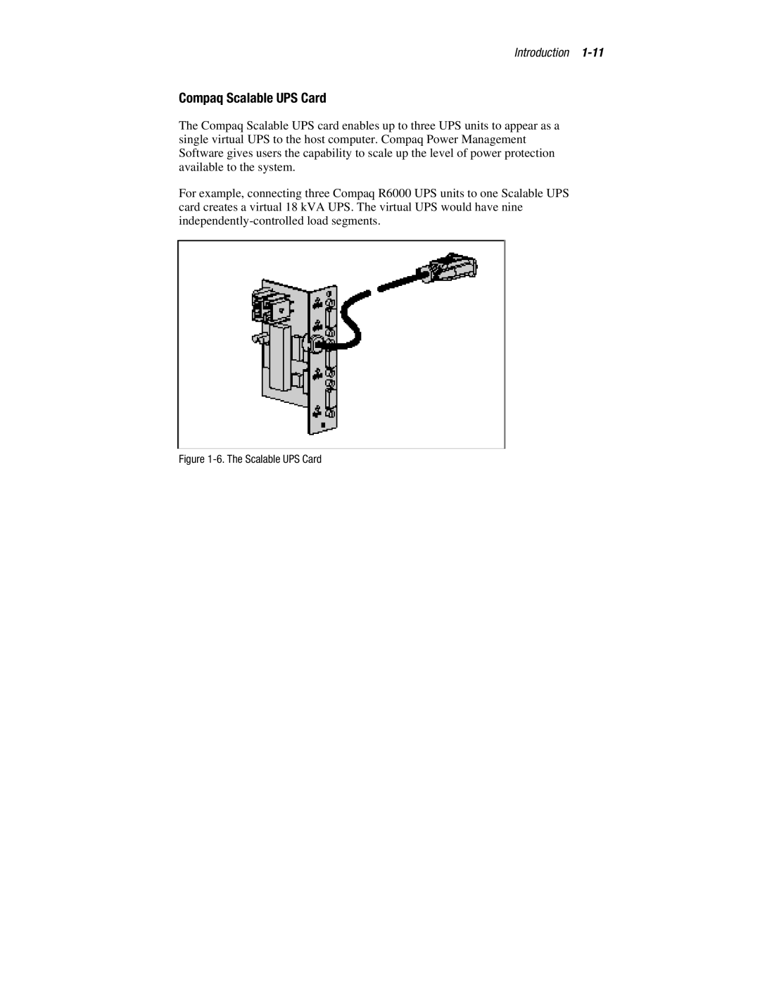 Compaq R6000 manual Compaq Scalable UPS Card 