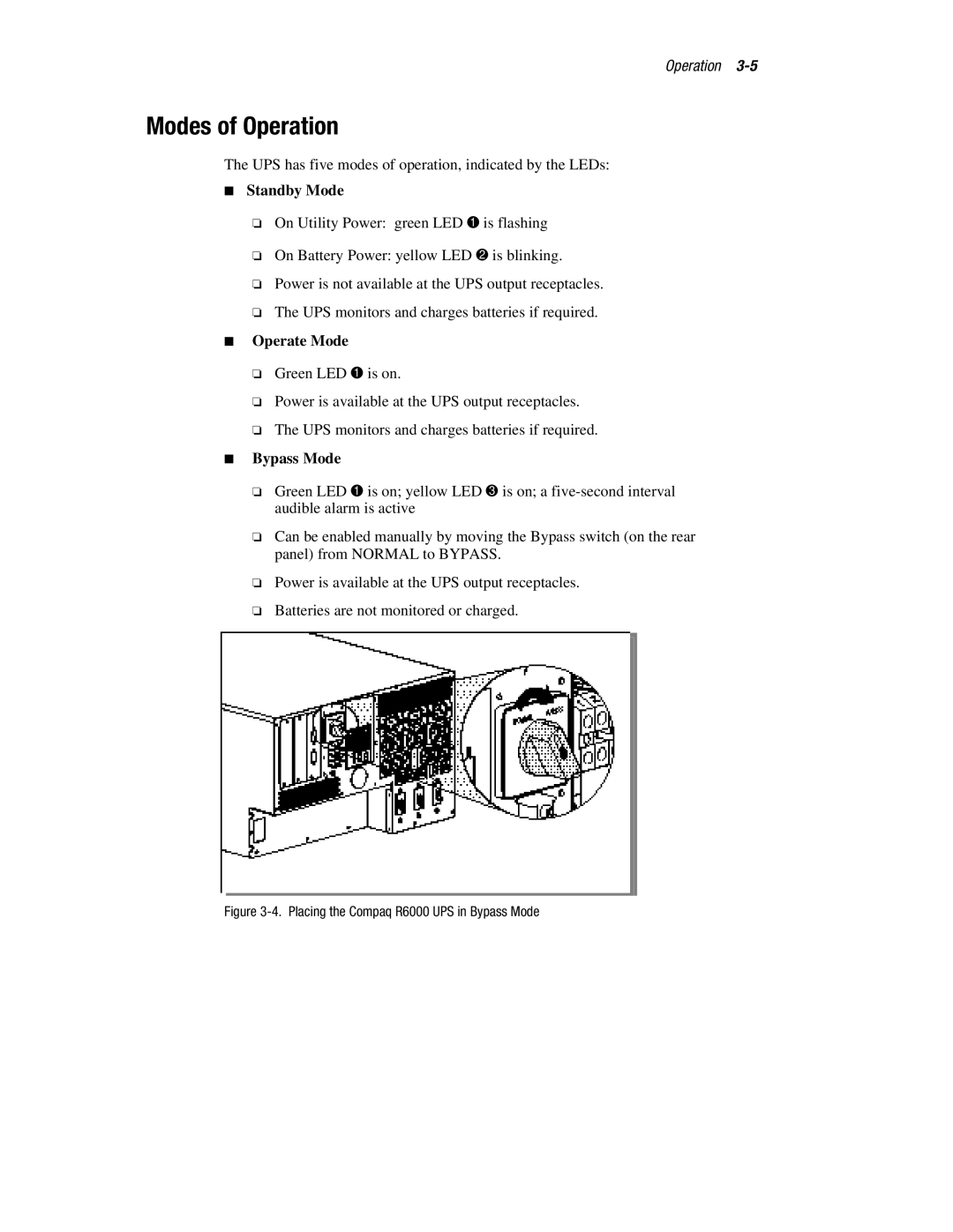 Compaq R6000 manual Modes of Operation, Standby Mode 