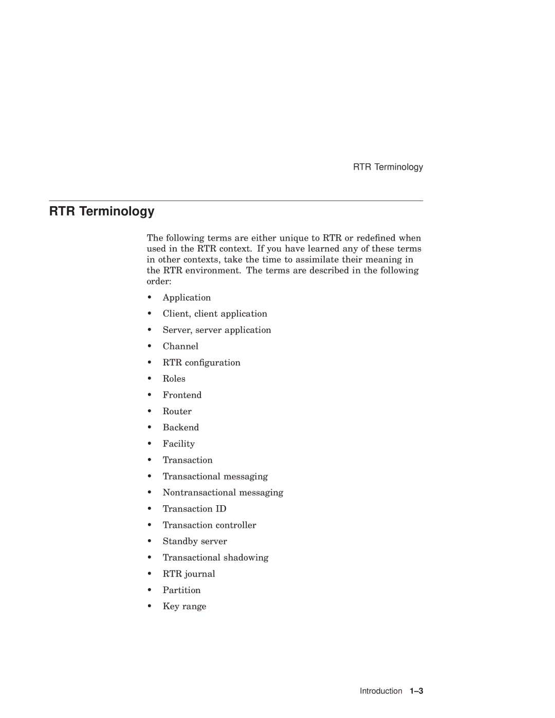 Compaq Reliable Transaction Router manual RTR Terminology 