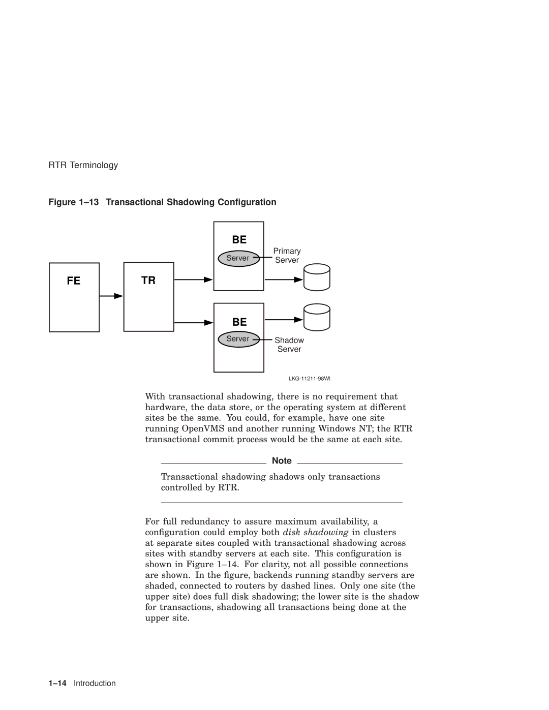 Compaq Reliable Transaction Router manual Transactional Shadowing Conﬁguration 