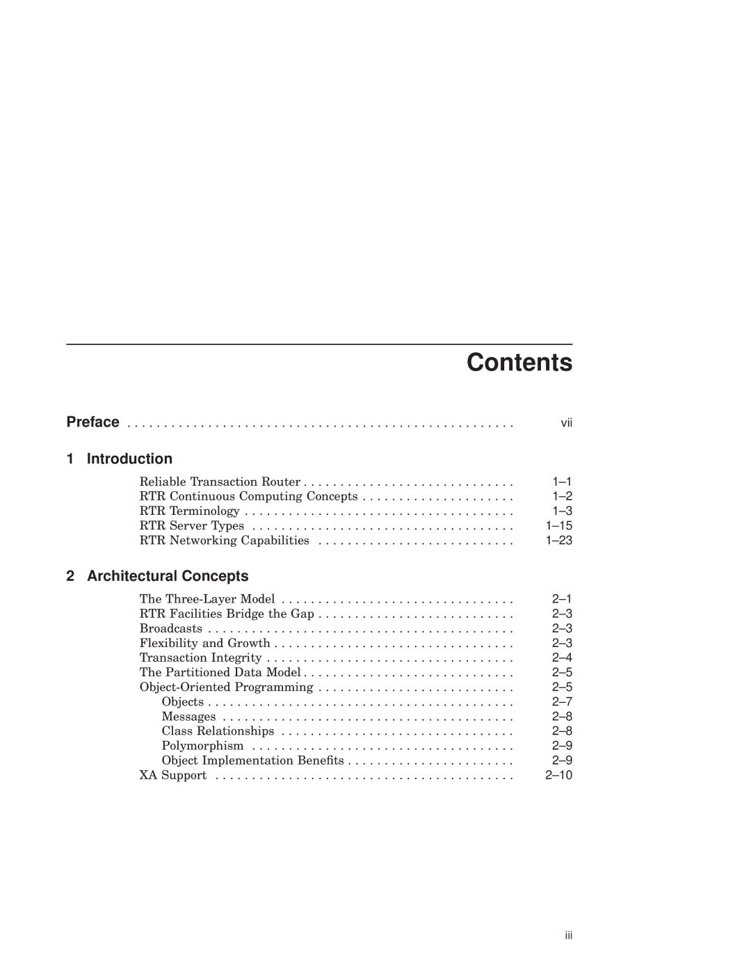 Compaq Reliable Transaction Router manual Contents 