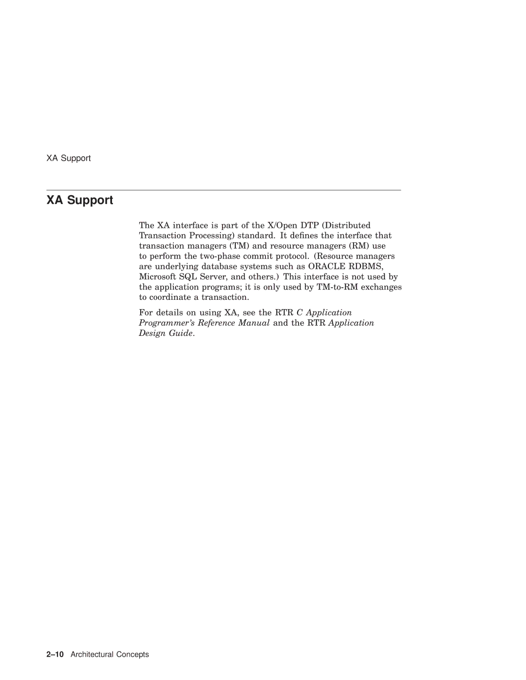 Compaq Reliable Transaction Router manual XA Support 