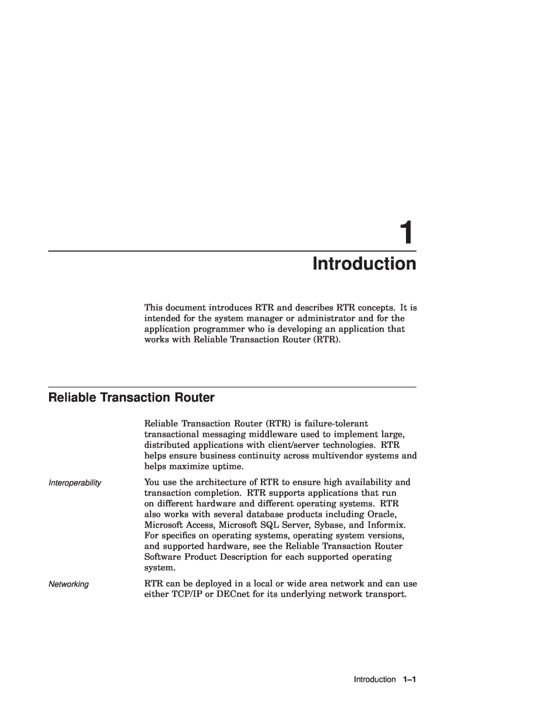 Compaq Reliable Transaction Router manual Introduction 